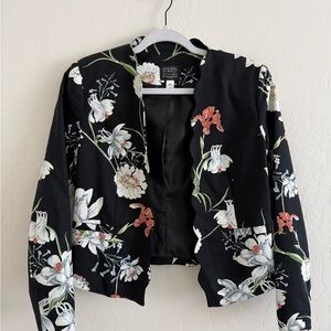 Sears Black Floral Blazer